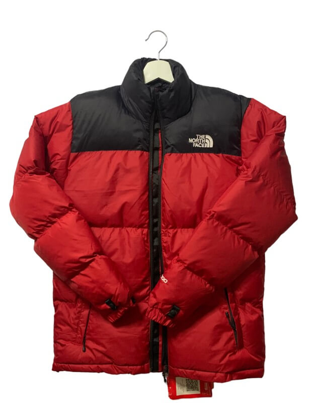 North face puffer hot sale jacket red and black