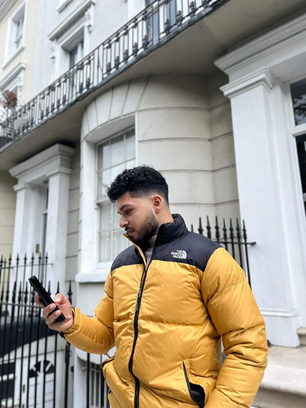 Mens North Face Retro 1996 Nuptse Jacket in Yellow - Image 2